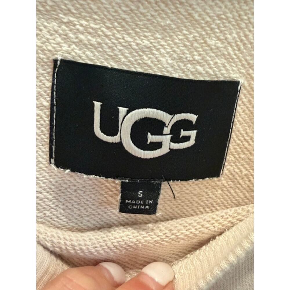 UGG Anisha French Terry Drawstring Waist Pocket Dress Small Cream Beige - Picture 11 of 13